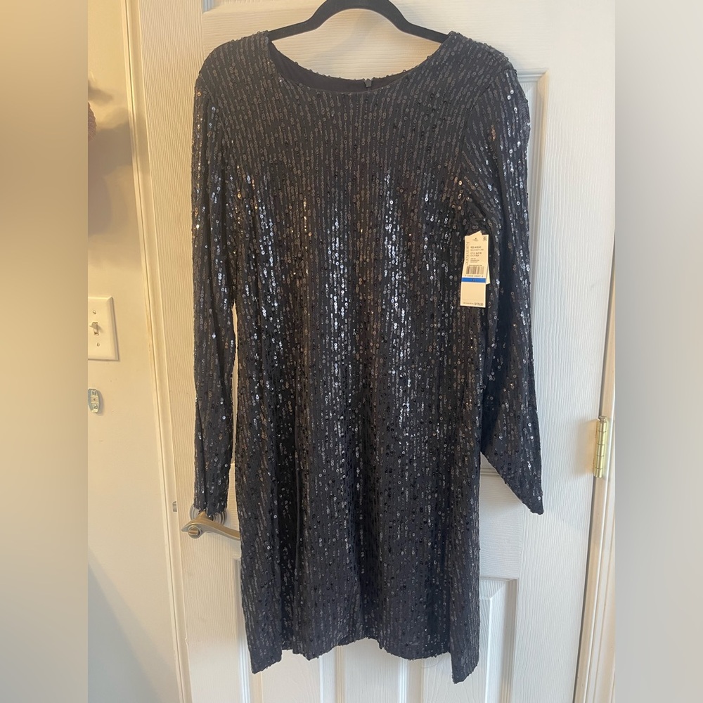 Karen Kane Black Sequin Dress, NWT